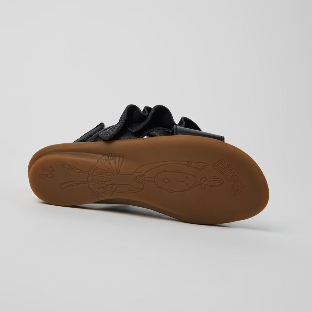 Twins Leather Sandals For Kids (black)