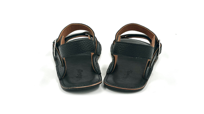 Barefoot Leather Sandals ''Heron'' (black)