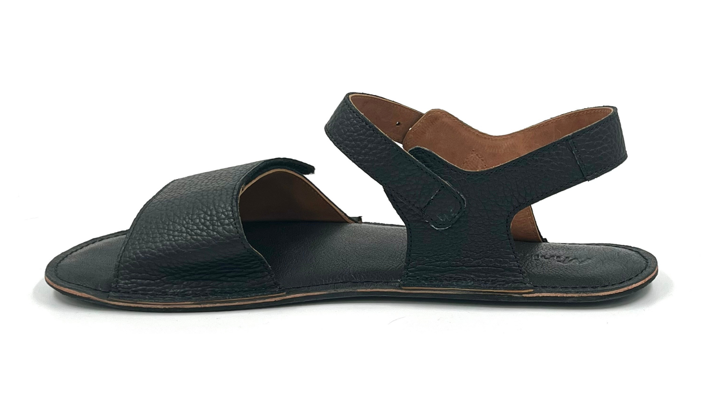 Barefoot Leather Sandals ''Heron'' (black)