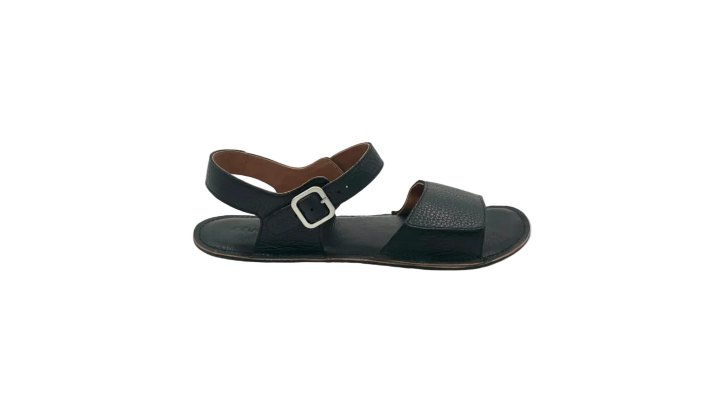 Barefoot Leather Sandals ''Heron'' (black)