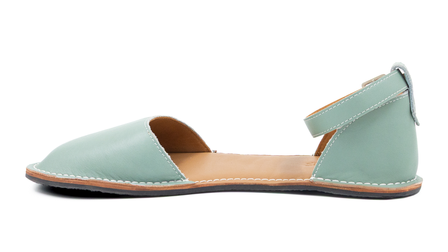 Barefoot Leather Shoes for Women "Teal" (sage green)