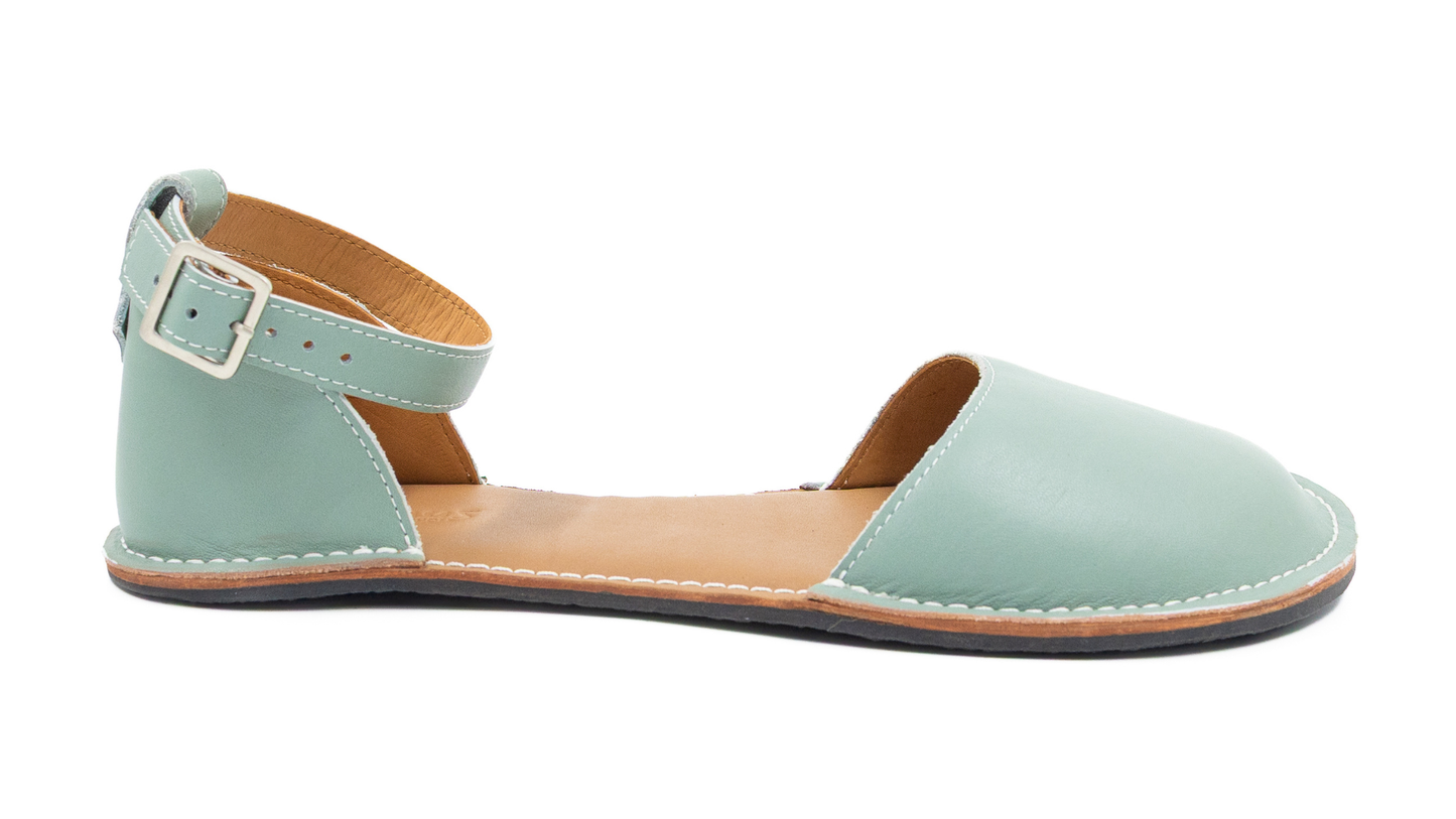 Barefoot Leather Shoes for Women "Teal" (sage green)