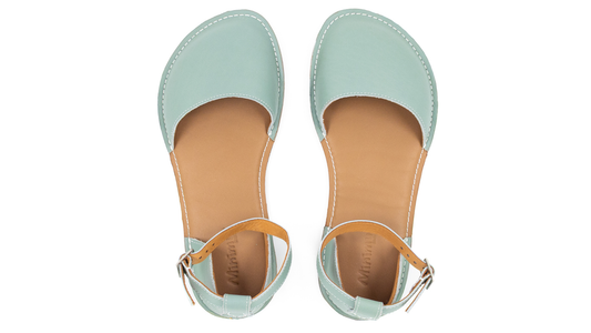 Barefoot Leather Shoes for Women "Teal" (sage green)