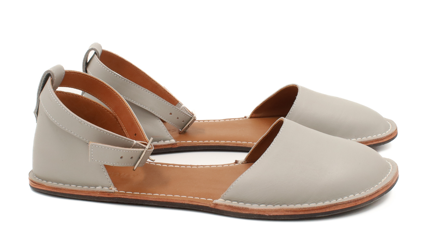 Barefoot Leather Sandals for Women "Teal" (grey)