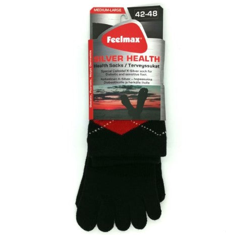 Silver Health Heel Socks (black)