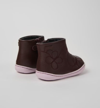 Twins Ankle Boot For Kids (burgundy )