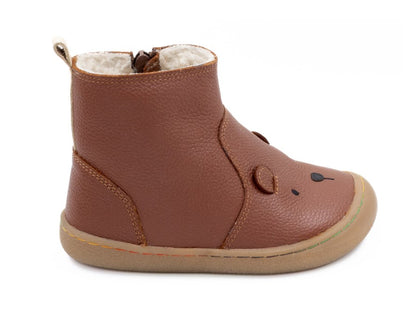 Barefoot Leather Winter Boots for Kids "Bear Boots" (tan)