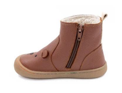 Barefoot Leather Winter Boots for Kids "Bear Boots" (tan)
