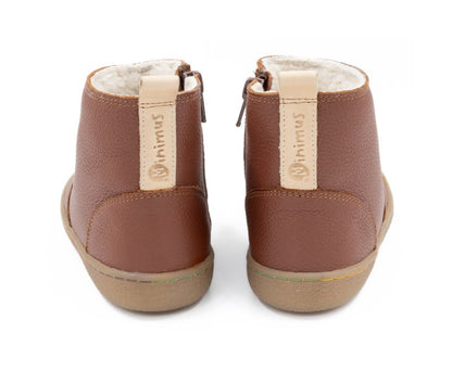 Barefoot Leather Winter Boots for Kids "Bear Boots" (tan)