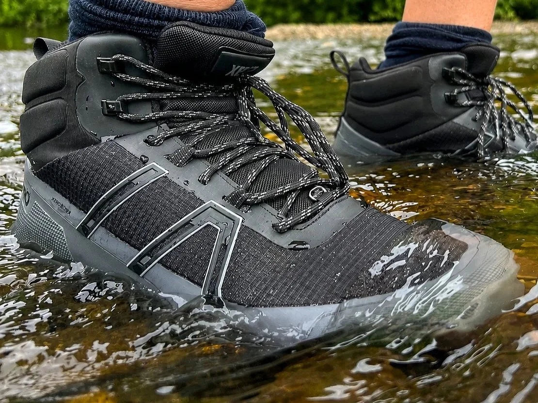 Vīriešu ūdensizturīgi baskāju pārgājienu puszābaki Scrambler Trail Mid WP (melni/asfaltpelēki)