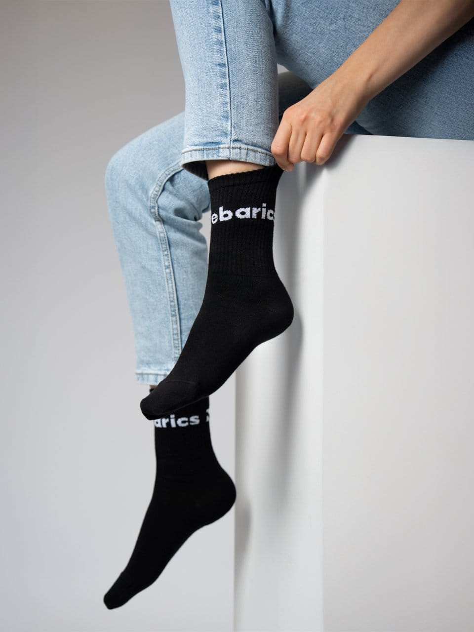 Barebarics Crew Big logo Socks (black) 3-pack