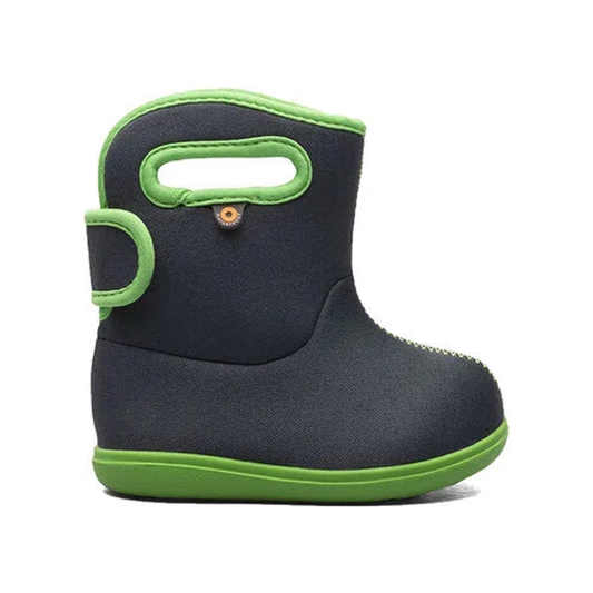 Baby Bogs Solid bērnu zābaki (melni/zaļi)