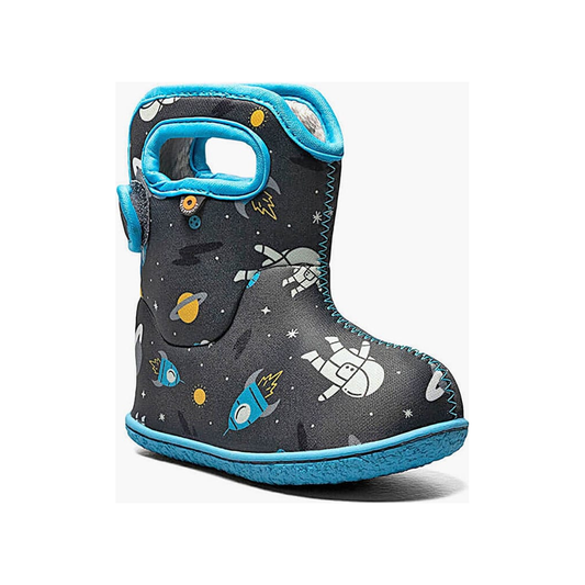 Mazuļu zābaki Baby Bogs Spaceman (tumši pelēki, daudzkrāsaini)