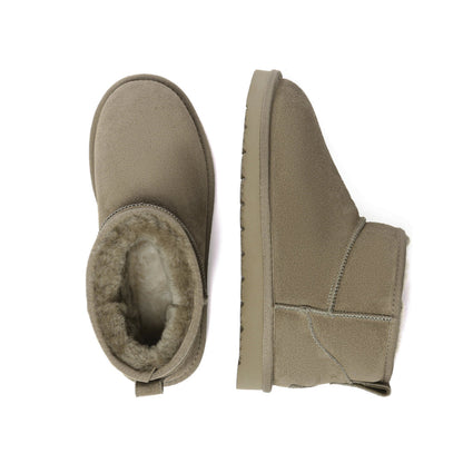Everau Finch sieviešu īpaši īsie zābaki caribou krāsā, skats no augšas | Everau Finch women's ultra-mini boots in caribou, top view