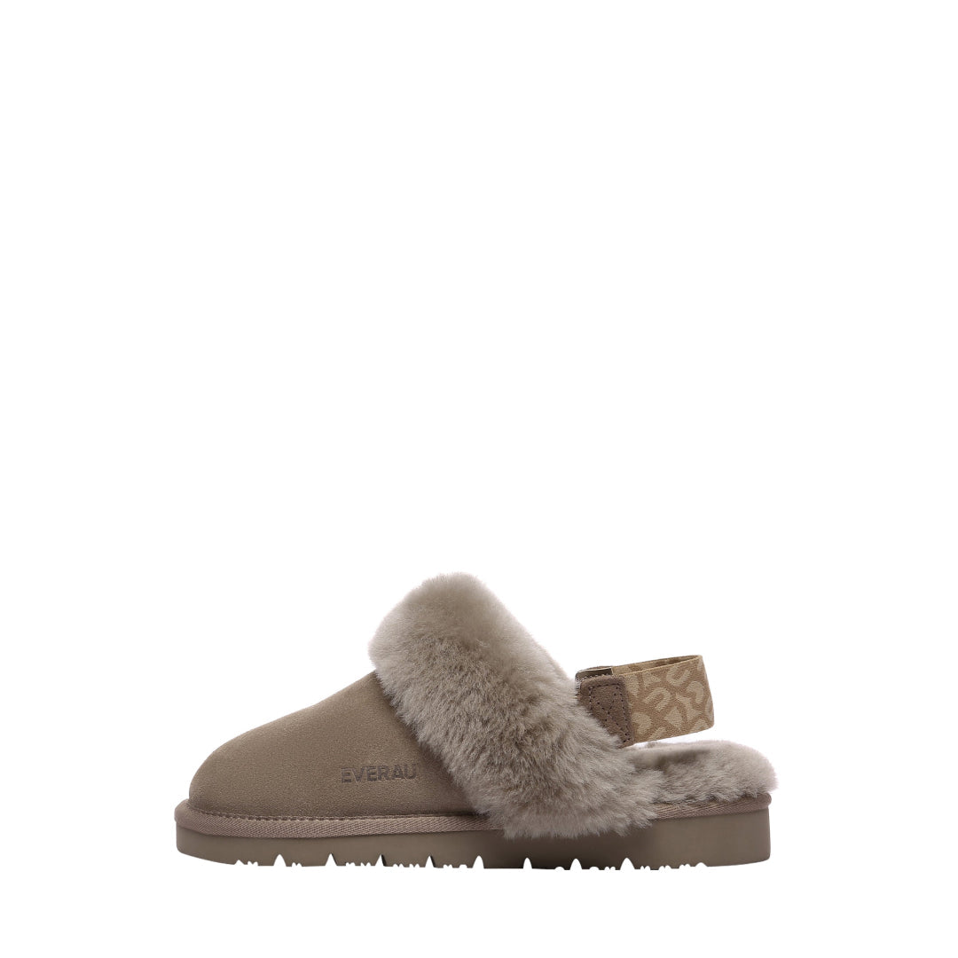 Everau Pelican sieviešu siltās čības brūnā krāsā, sānskats | Everau Pelican women's warm slippers in brown, single-shoe side profile