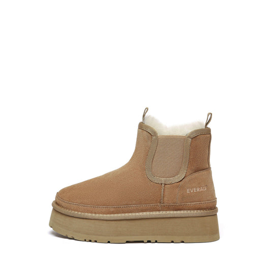 Everau Shoveler sieviešu Chelsea zābaki kastaņbrūnā krāsā, sānskats | Everau Shoveler women's Chelsea boots in chestnut, single-shoe side profile