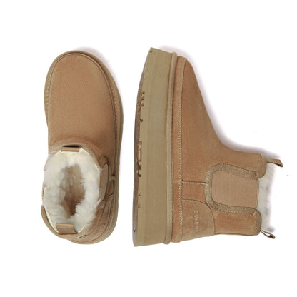 Everau Shoveler sieviešu Chelsea zābaki kastaņbrūnā krāsā, skats no augšas | Everau Shoveler women's Chelsea boots in chestnut, top view
