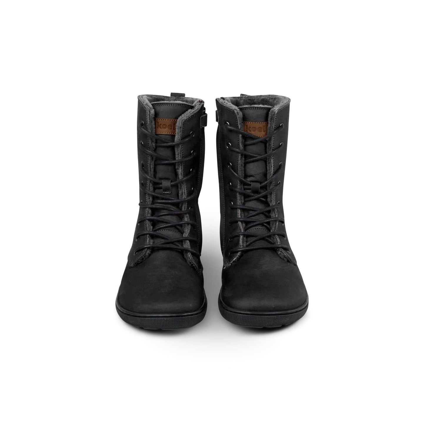 Black Koel Faro Lambswool women's barefoot boots front view