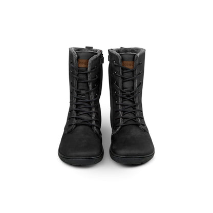 Black Koel Faro Lambswool women's barefoot boots front view