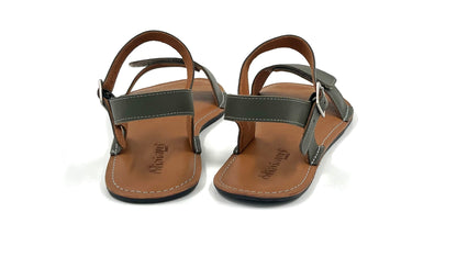 Barefoot Leather Sandals for Women "Ibis" (moss green)