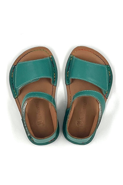 Barefoot Leather Sandals for Kids "Sparrow" (teal)