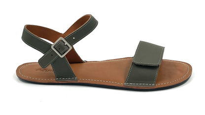 Barefoot Leather Sandals for Women "Ibis" (moss green)