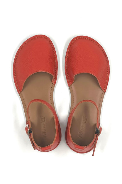 Barefoot Leather Shoes for Women "Crane" (poppy red)