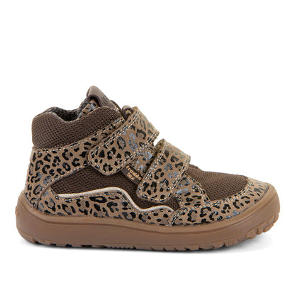 Froddo Tex Autumn bēši bērnu baskāju puszābaki ar leoparda rakstu, sānskats