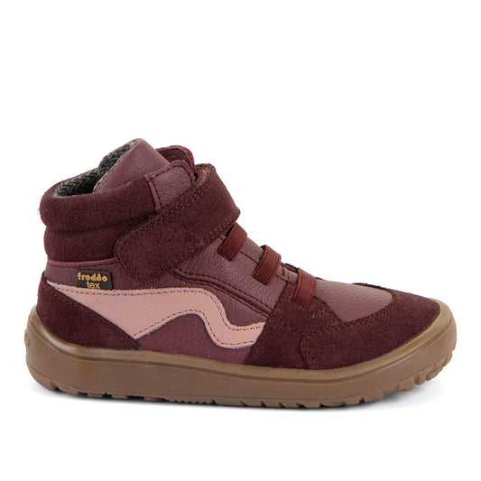 Froddo Tex Go bordeaux children's barefoot ankle boots, side view