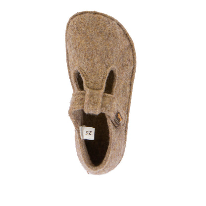Froddo Flexy Wooly beige children's barefoot slippers, top view
