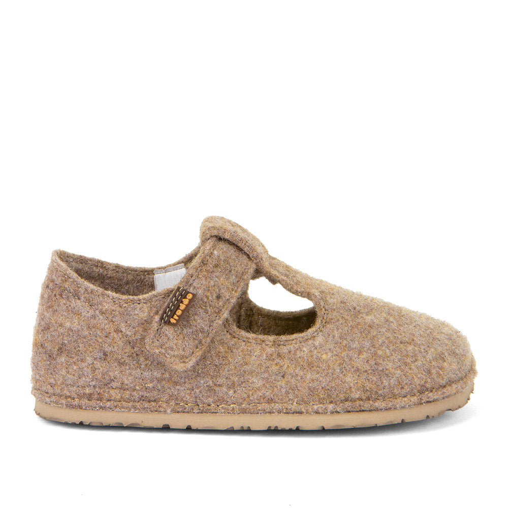 Froddo Flexy Wooly beige children's barefoot slippers, side view