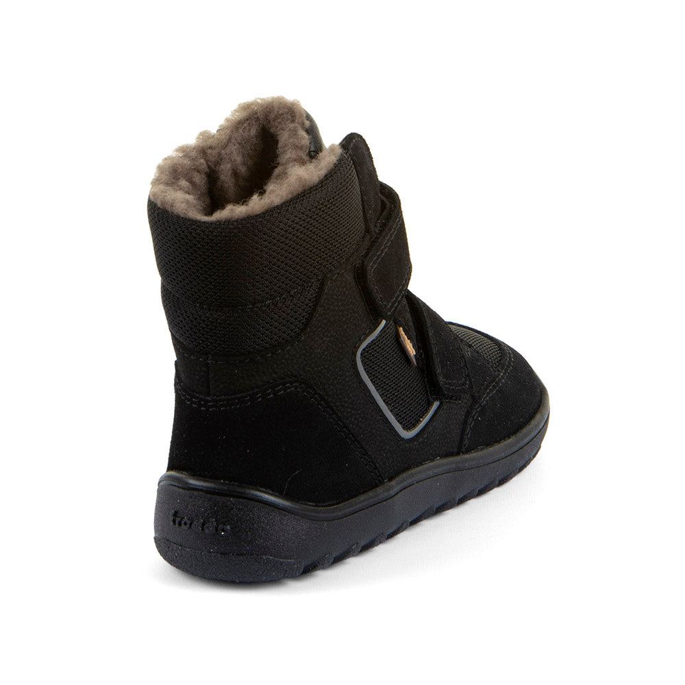 Froddo bērnu ziemas zābaki Up Hill Wool (melni), skats no aizmugures, G3160262-9