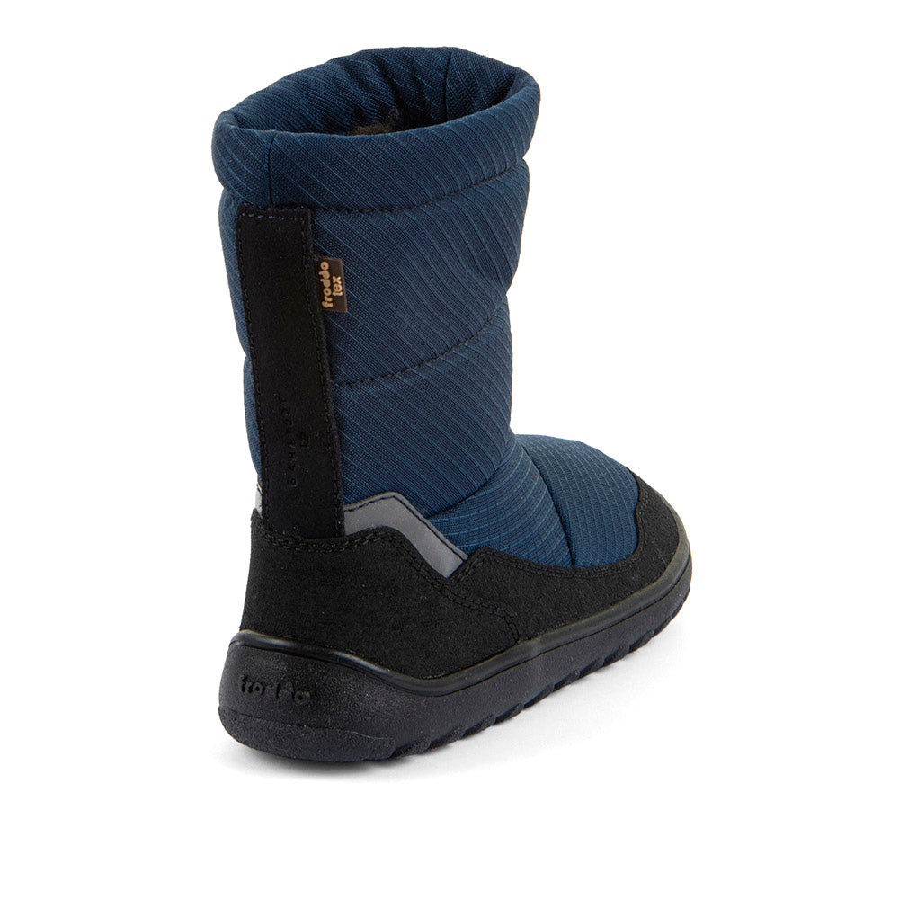 Froddo bērnu ziemas zābaki Up Snow Tex (melni un zili), skats no aizmugures, G3160263-1