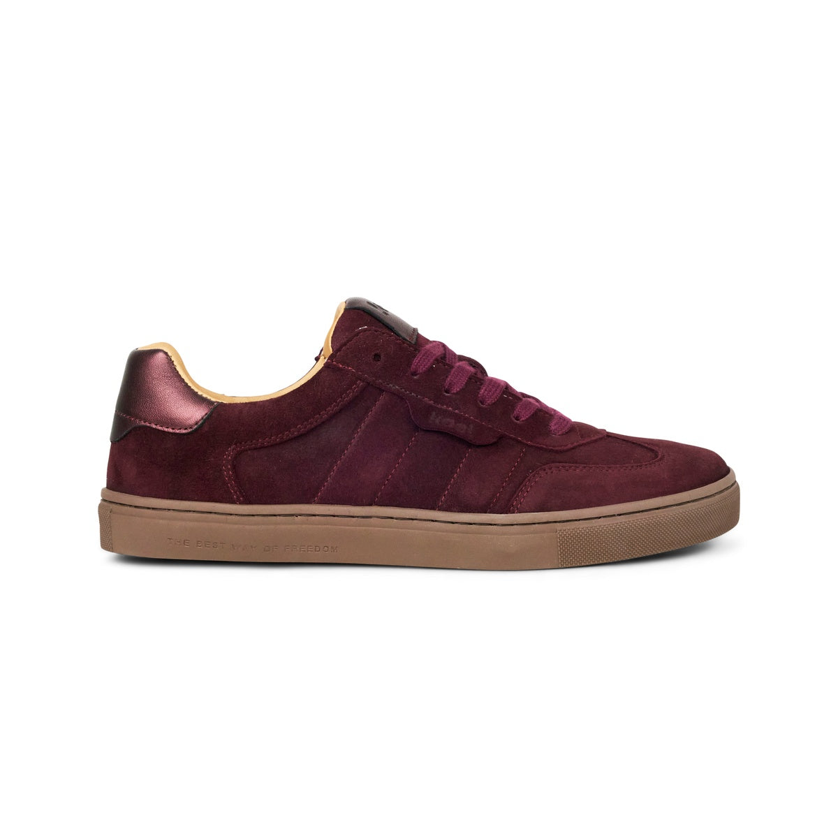 Helena Suede ielas stila baskāju kedas (bordo) — sānskats