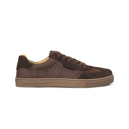 Helio Suede vīriešu baskāju kedas (šokolādes brūnas) — sānskats