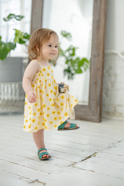 Barefoot Leather Sandals for Kids "Sparrow" (teal)