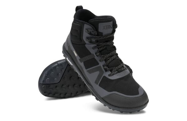 Lifestyle view of Xero Shoes hiking boots (asphalt & black) - SCXM-BKAP