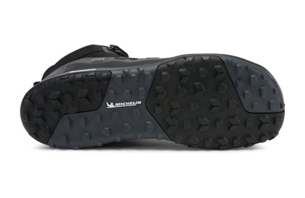 Sole view of Xero Shoes hiking boots (asphalt & black) - SCXM-BKAP