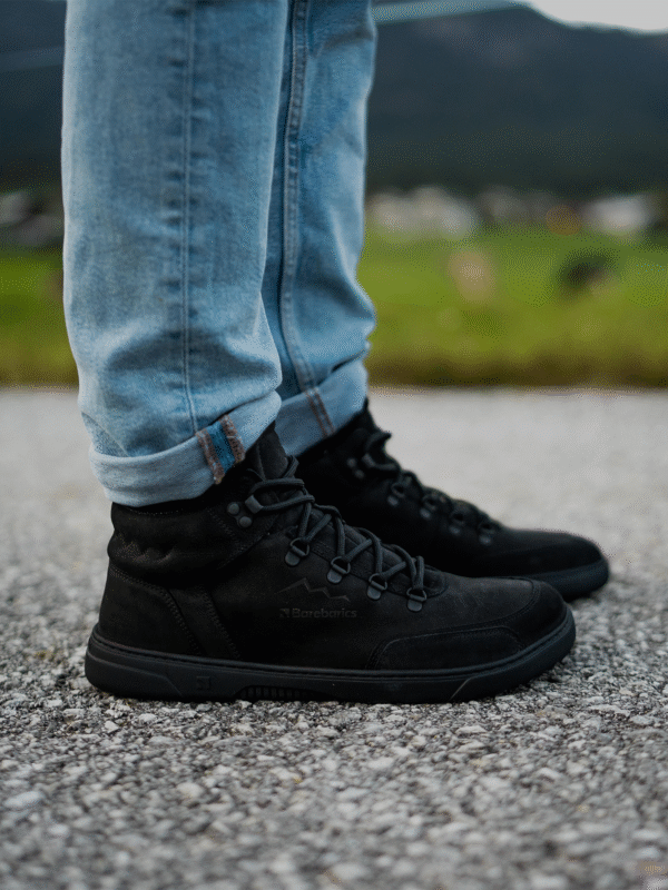 Lifestyle view of Be Lenka barefoot high-tops (all black) - 2gexp0o60z