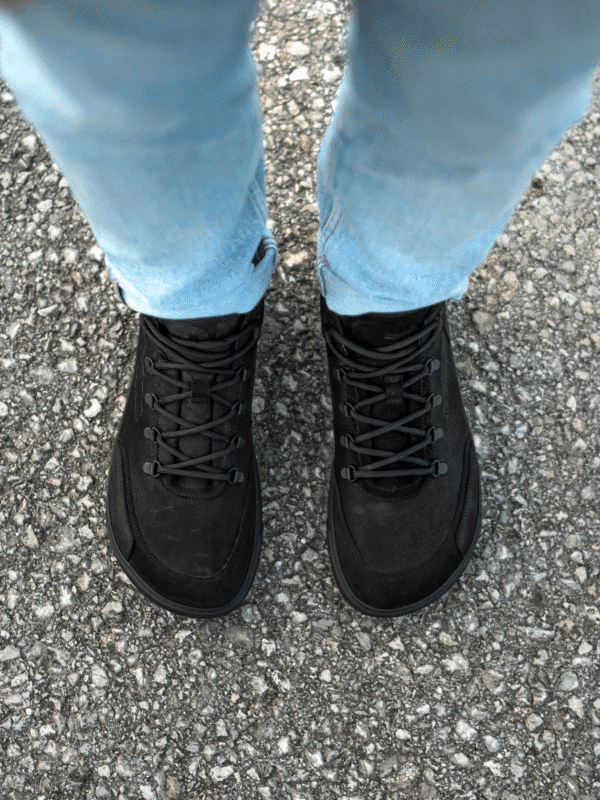 Lifestyle view of Be Lenka barefoot high-tops (all black) - 2gexp0o60z