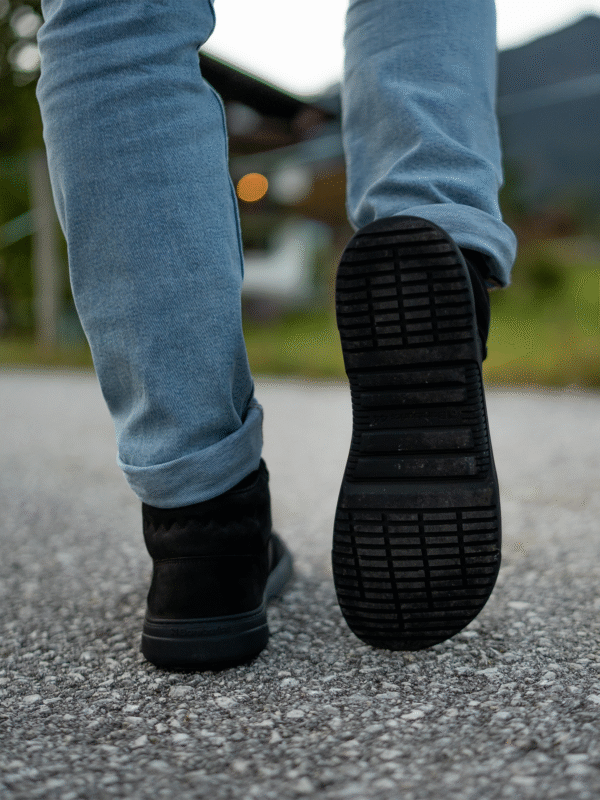 Lifestyle view of Be Lenka barefoot high-tops (all black) - 2gexp0o60z