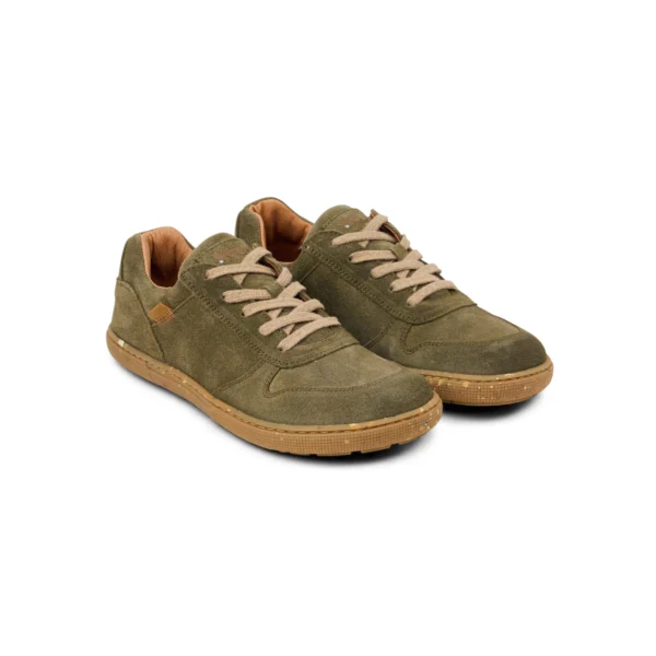 Angled view of Barefoot FRANCIE Eco sneakers (olive) - 08L041.321-360-36