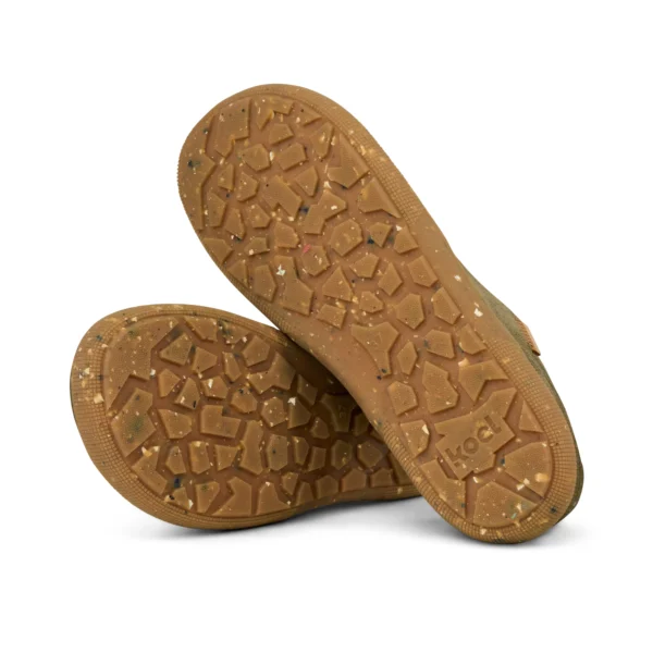 Sole view of Barefoot FRANCIE Eco sneakers (olive) - 08L041.321-360-36
